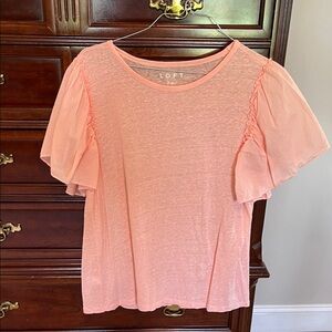 LOFT Coral Short Sleeve Top